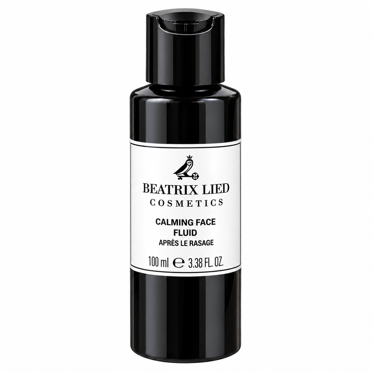 CALMING FACE FLUID – APRÈS LE RASAGE, 100 ml – Beatrix Lied Cosmetics, auf weißem Hintergrund